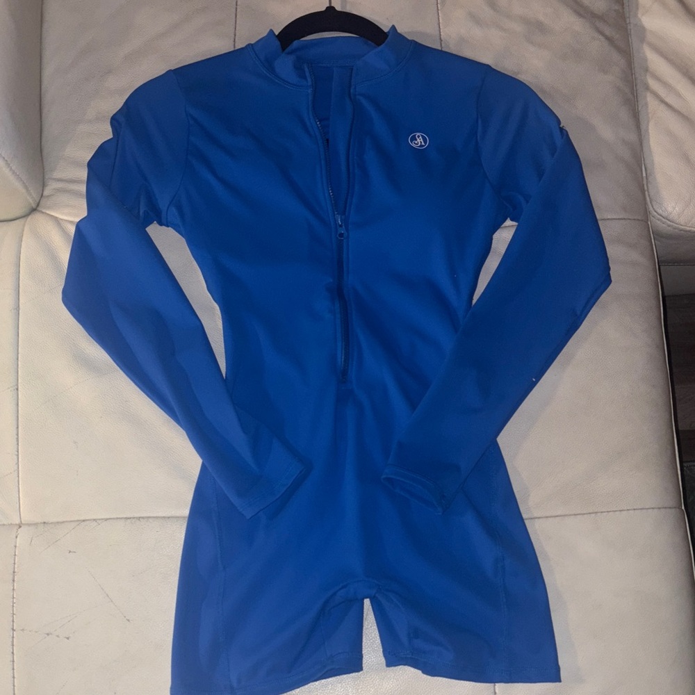 Allure the Brand Long-Sleeve Zip-Up Backless Romper with scrunch butt